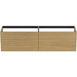 Ideal Standard Conca vanity unit T3993Y6 without vanity top, 4 pull-outs, 200x50.5x54 cm, Eiche hell veneer
