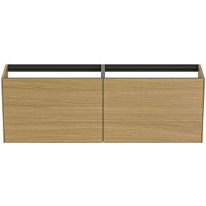 Ideal Standard Conca vanity unit T3996Y6 without vanity top, 2 pull-outs, 160 x 37 x 54 cm, Eiche hell veneer
