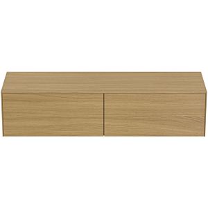 Ideal Standard Conca vanity unit T4315Y6 without cut-out, 2 pull-outs, 160x50.5x37 cm, Eiche hell veneer
