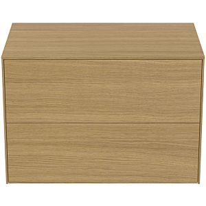 Ideal Standard Conca vanity unit T4322Y6 without cut-out, 2 pull-outs, 80x50.5x55 cm, Eiche hell veneer