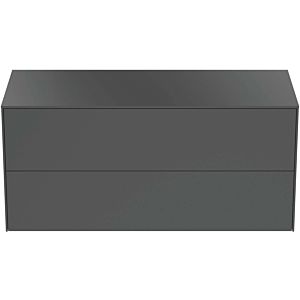 Ideal Standard Conca Waschtisch-Unterschrank T4324Y2 ohne Ausschnitt, 2 Auszüge, 120x50,5x55 cm, Anthrazit matt lackiert