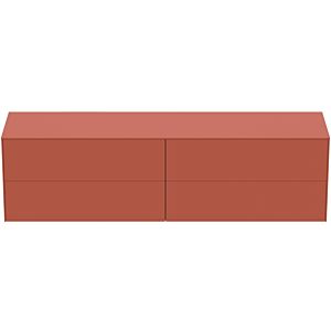 Ideal Standard vasque Conca T4326Y3 sans découpe, 4 tiroirs, 200x50,5x55 cm, laqué mat Sunset
