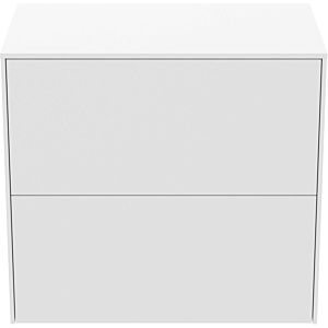 Ideal Standard Conca Waschtisch-Unterschrank T4327Y1 ohne Ausschnitt, 2 Auszüge, 60x37x55 cm, Weiß matt lackiert