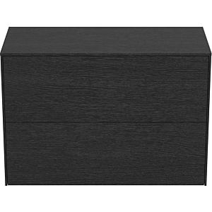 Ideal Standard Conca Waschtisch-Unterschrank T4328Y4 ohne Ausschnitt, 2 Auszüge, 80x37x55 cm, Eiche geflammt Furnier