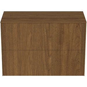 Ideal Standard vasque Conca T4328Y5 sans découpe, 2 tiroirs, 80x37x55 cm, placage noyer foncé