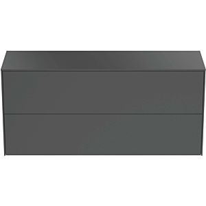 Ideal Standard vasque Conca T4330Y2 sans découpe, 2 tiroirs, 120x37x55 cm, laqué anthracite mat