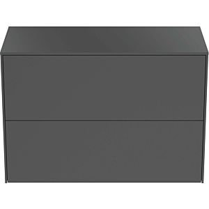 Ideal Standard Conca Waschtisch-Unterschrank T4328Y2 ohne Ausschnitt, 2 Auszüge, 80x37x55 cm, Anthrazit matt lackiert