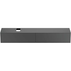 Ideal Standard vasque Conca T4334Y2 240x50,5x37cm, avec découpe, 2 tiroirs, laqué anthracite mat