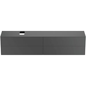 Ideal Standard vasque Conca T4337Y2 240x50.5x55cm, avec découpe gauche / droite, 4 tiroirs, laqué anthracite mat