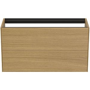 Ideal Standard Conca Waschtisch-Unterschrank T4353Y6 ohne Waschtisch-Platte, 2 Auszüge, 100x37x54 cm, Eiche hell Furnier