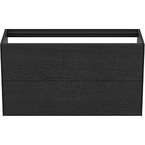 Ideal Standard Conca Waschtisch-Unterschrank T4353Y4 ohne Waschtisch-Platte, 2 Auszüge, 100x37x54 cm, Eiche geflammt Furnier
