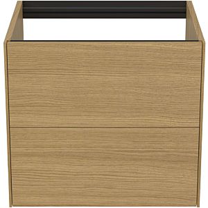 Ideal Standard Conca vanity unit T4355Y6 without vanity top, 2 pull-outs, 60x50.5x54 cm, Eiche hell veneer