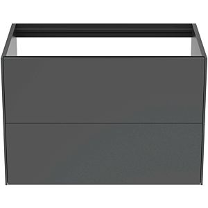 Ideal Standard Conca vanity unit T4356Y2 without vanity top, 2 pull-outs, 80x50.5x54 cm, matt anthracite lacquered
