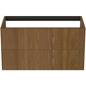 Ideal Standard vasque Conca T4357Y5 sans plan vasque, 2 tiroirs, 100x50,5x54 cm, placage noyer foncé