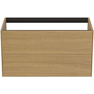 Ideal Standard Conca vanity unit T4357Y6 without vanity top, 2 pull-outs, 100x50.5x54 cm, Eiche hell veneer