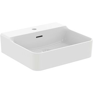 Ideal Standard Conca washbasin T3812V1 with tap hole and overflow, sanded, 500 x 450 x 165 mm, silk white