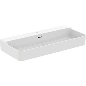 Ideal Standard Conca vasque T3693V1 avec trou pour robinetterie et trop-plein, 1000 x 450 x 165 mm, blanc soie
