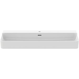 Ideal Standard Conca vasque T3838V1 avec trou pour robinetterie et trop-plein, poncé, 1200 x 450 x 165 mm, blanc soie