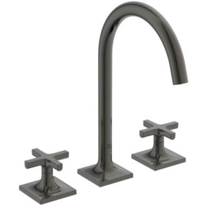 Ideal Standard Joy Neo 3-hole washbasin mixer BD145A5 cross handles, projection 168mm, without waste set, magnetic grey