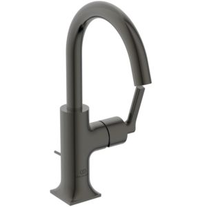 Ideal Standard Joy Neo Piccolo Waschtisch-Einhebelmischer BD147A5 mit Ablaufgarnitur, Ausladung 140mm, mit Metall-Ablaufgarnitur, magnetic grey