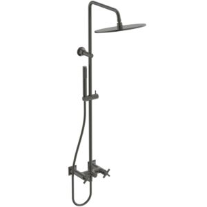 Ideal Standard Joy Neo two-handle shower system BD158A5 with single-lever shower mixer, cross handles, magnetic grey