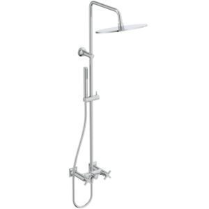 Ideal Standard Joy Neo two-handle shower system BD158AA with single-lever shower mixer, cross handles, chrome