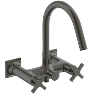 Ideal Standard Joy Neo two-handle bath mixer BD160A5 surface-mounted, cross handles, projection 190mm, magnetic grey