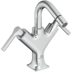 Ideal Standard Joy Neo bidet mixer BD441AA with drain fitting, projection 115 mm, lever handles, chrome