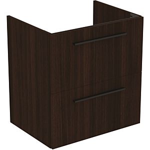 Ideal Standard i.life A paquet de lavabo pour meuble K8742NW 64x46x64,5cm, 1 trou pour robinetterie, poignée noire mate, chêne café