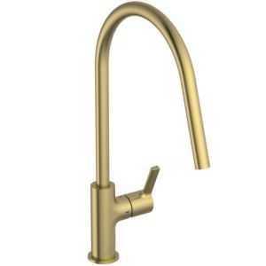 Ideal Standard Gusto Küchenarmatur BD408A2 brushed gold, mit hohem Rohrauslauf