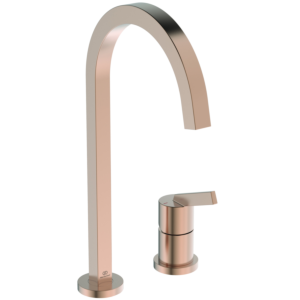Ideal Standard Robinet de cuisine Gusto 2 trous BD423J4 Sunset Rose, avec bec haut carré