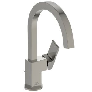 Ideal Standard Extra single-lever basin mixer BD504GN 90x245x307 mm, high spout, with waste fitting, silver storm