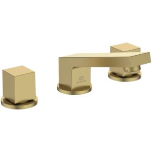 Ideal Standard Extra 3-hole basin mixer tap BD508A2 225x200x98 mm, with waste fitting, projection 140 mm, brushed gold