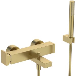 Robinet de baignoire Ideal Standard Extra BD514A2 à montage en surface, avec douchette, finition or brossé