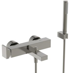 Robinet de baignoire Ideal Standard Extra BD514GN 308x210x91 mm, montage en surface, avec douchette, finition argent tempête