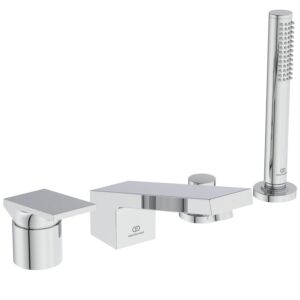 Ideal Standard Extra 4-Loch-Wannenarmatur BD518AA 348x202x204 mm, mit Auslauf, mit Handbrauseset, verchromt