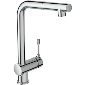 Ideal Standard CeraLook Küchenarmatur BC176AA mit hohem Auslauf und herausziehbarer Handbrause, Ausladung 207 mm, verchromt