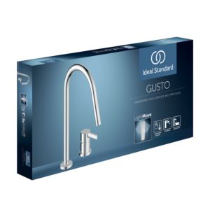 Ideal Standard Gusto cuisine raccord 2 trous BD422AA chromé , avec bec haut