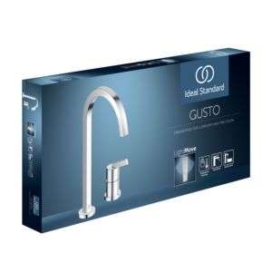 Ideal Standard Gusto kitchen 2-hole faucet BD423AA chrome, with high square pipe spout