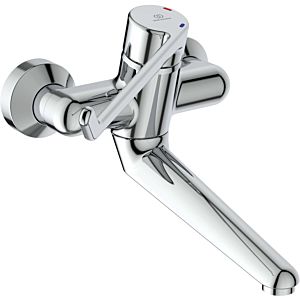 Ideal Standard CeraPlus Wand-Waschtischsicherheitsarmatur B8317AA Bedienhebel 230 mm, Ausladung 258 mm, nicht absperrbar, verchromt