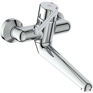 Ideal Standard CeraPlus Wand-Waschtischsicherheitsarmatur B8316AA Bedienhebel 180 mm, Ausladung 258 mm, nicht absperrbar, verchromt