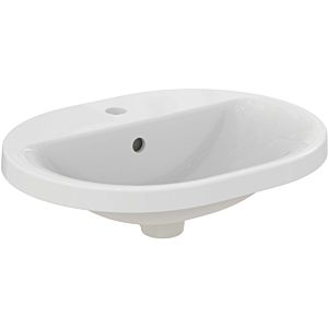 Ideal Standard Connect Einbau Waschtisch E503901 55 x 43 cm, weiss, oval, mit Hahnloch und Überlauf