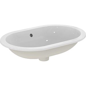 Ideal Standard Connect lavabo à encastrer E504901 ovale, sans trou pour robinetterie, avec trop-plein, 62 x 41 cm, blanc