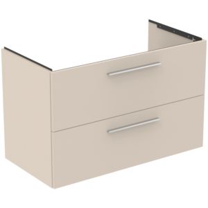 Ideal Standard i.life B Möbelwaschtischunterschrank T5585NF 2 Auszüge Siphon rechts, 1000x505x630 mm, Sandbeige matt
