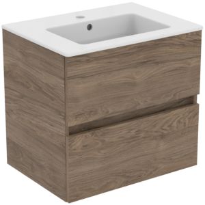 Ideal Standard Eurovit Plus ensemble lavabo pour meuble R0572Y9 noyer flammé, 61x45x56,5cm, 1 trou pour robinetterie
