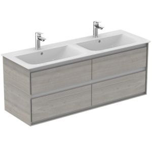 Ideal Standard Connect Air Waschtischunterschrank E0824PS, Eiche grau Dekor/weiss matt, 4 Auszüge