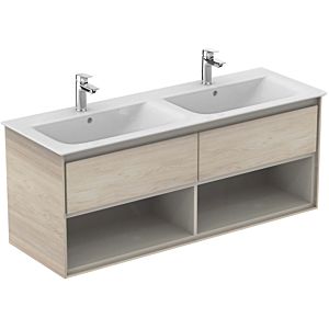 Ideal Standard Connect Air Waschtischunterschrank E0831UK, Pinie hell Dekor/braun matt, 2 Auszüge
