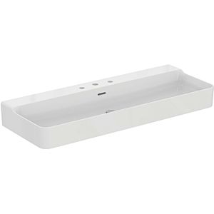 Ideal Standard Conca lavabo T384001 avec 3 trous pour robinetterie et trop-plein, poncé, 1200 x 450 x 165 mm, blanc