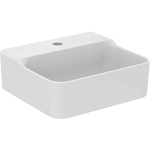 Ideal Standard Conca Lave-mains T3878MA 400x350mm, sans trop-plein, terre, trou robinetterie 2000 , blanc Idéal Plus