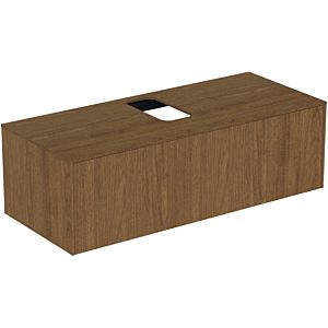 Ideal Standard Conca Waschtisch-Unterschrank T3931Y5 mit Ausschnitt, 1 Auszug, 120x50,5x37 cm, mittig, Walnuss dunkel Furnier